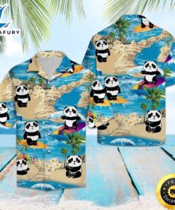 Panda Summer Vacation Hawaiian Shirt…