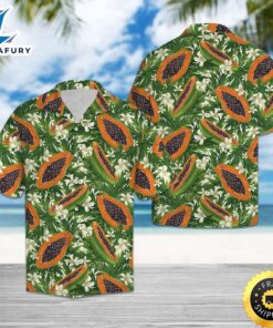 Papaya Tropical Hawaiian Shirt Summer…