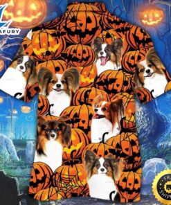 Papillon Dog Halloween Pumpkin Hawaiian…