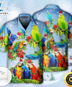 Parrot Couple Merry Christmas Hawaiian…