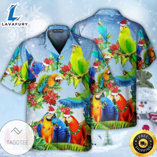 Parrot Couple Merry Christmas Hawaiian Shirt