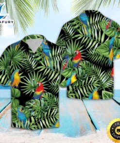 Parrot Green Tropical Hawaiian Shirt…