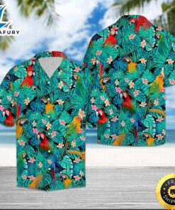 Parrot Tropical Hawaiian Shirt Summer…