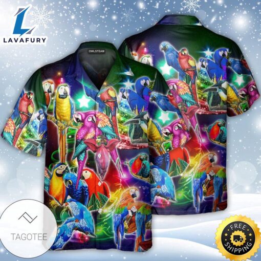 Parrot Tropical Merry Christmas Hawaiian Shirt