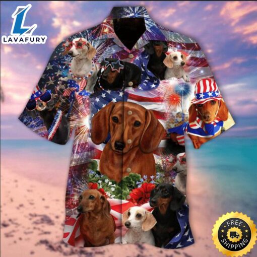 Patriotic Dachshund Hawaiian Shirt