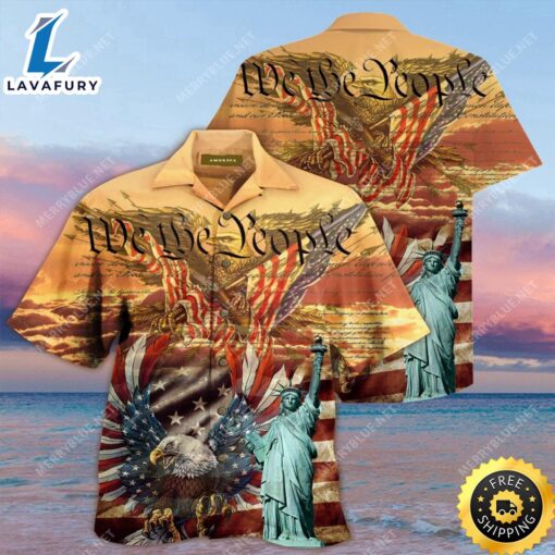 Patriotism American Flag Eagle All Over Printed Hawaiian Shirt