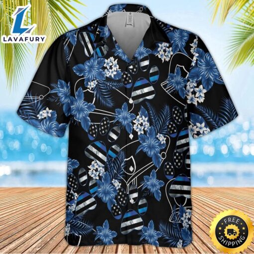 Paw And Police Seamless Pattern Hawaiian Shirt