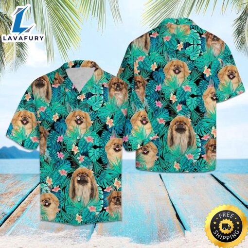 Pekingese Tropical Hawaiian Shirt Summer Button Up