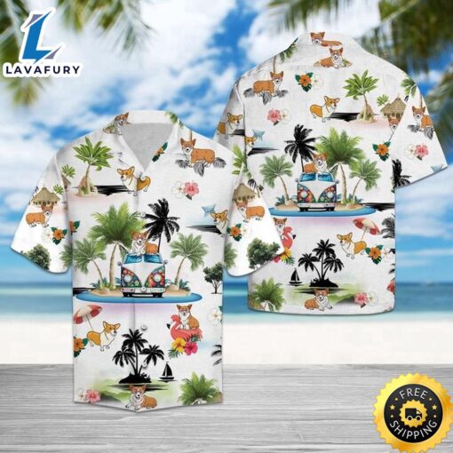 Pembroke Welsh Corgi Vacation Hawaiian Shirt Summer Button Up