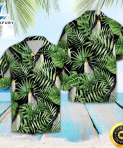 Penguin Green Tropical Hawaiian Shirt…