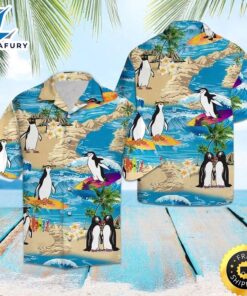 Penguin Summer Vacation Hawaiian Shirt…