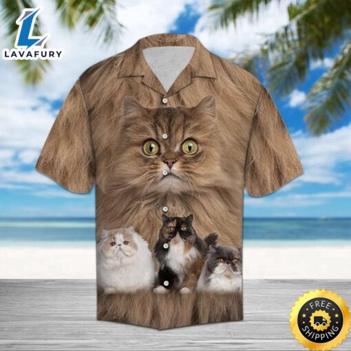 Persian Cat Great Hawaiian Shirt Summer Button Up