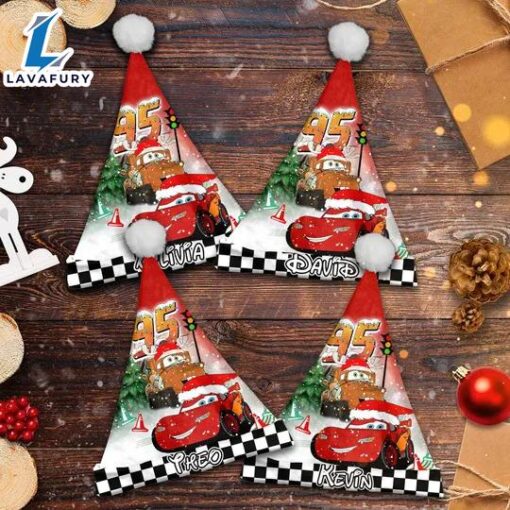 Personalize Cars Christmas Santa Hat, Lightning McQueen And Mater Christmas Hat