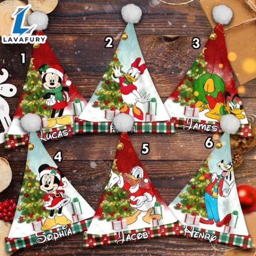 Personalize Mickey And Friends Christmas Santa Hat