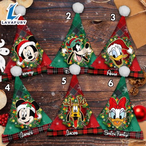 Personalize Mickey And Friends Classic Christmas Santa Hat, Mickey Mouse Cartoon Movie