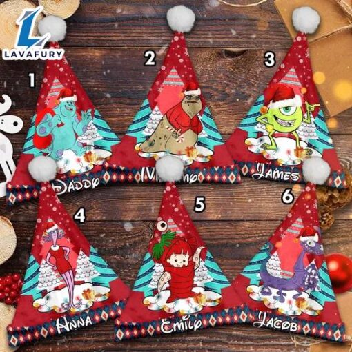 Personalize Monsters Inc Characters Christmas Santa Hat