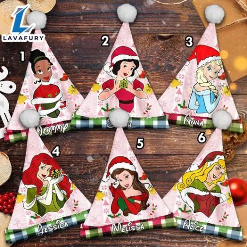 Personalize Princess Characters Christmas Santa Hat, Princess Christmas Hat