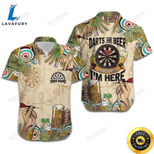 Personalized Darts And Beer ThatS Why IM Here Hawaiian Shirt