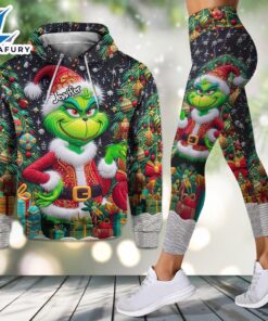 Personalized Grinch Christmas Hoodie and Leggings