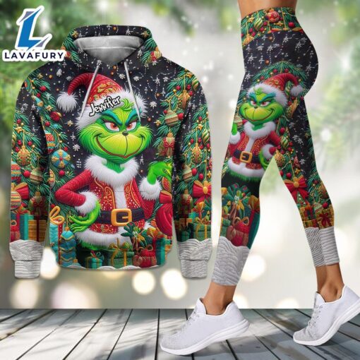 Personalized Grinch Christmas Hoodie and Leggings