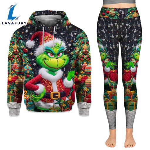 Personalized Grinch Christmas Hoodie and Leggings