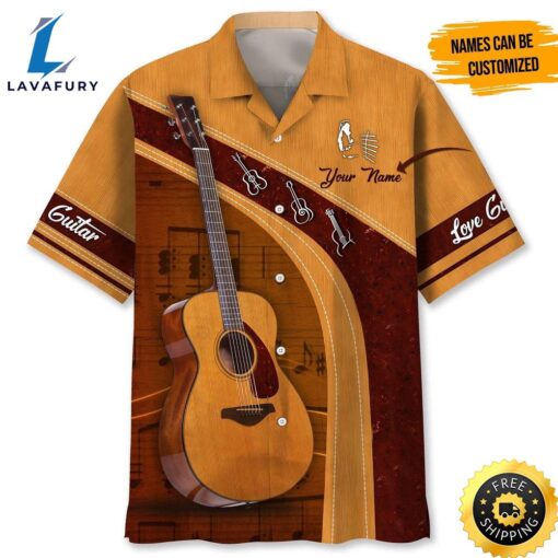 Personalized Love Guitar Custom Hawaiian Shirt