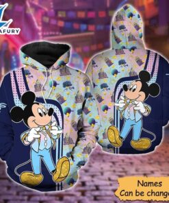 Personalized Mickey Gentleman Lovers Merry Christmas Hoodie 3D Printed