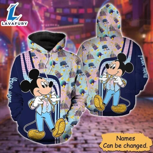 Personalized Mickey Gentleman Lovers Merry Christmas Hoodie 3D Printed