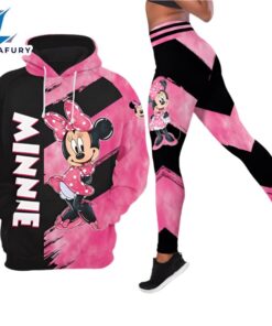 Personalized Name Minnie Pattern Hoodie And Leggings Set