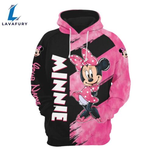 Personalized Name Minnie Pattern Hoodie And Leggings Set