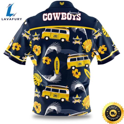 Personalized North Queensland Cowboys Tropical Bus Hawaiian Shirt