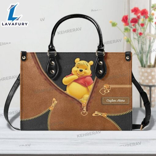 Personalized Winnie The Pooh Leather Handbag