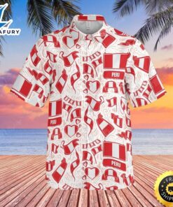 Peru Flag Pattern Hawaii Shirt