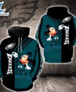 Philadelphia Eagles Mickey Mouse 3D Hoodie Zip Hoodie