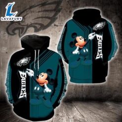 Philadelphia Eagles Mickey Mouse 3D Hoodie Zip Hoodie