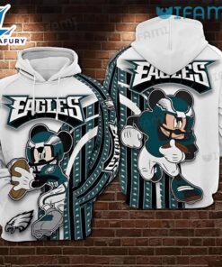 Philly Eagles Hoodie 3D Mickey Mouse Hug Football Logo Philadelphia Eagles Gift  AOP Shirt