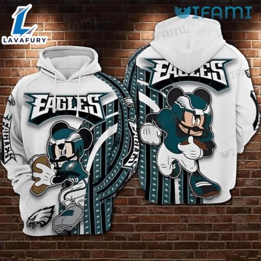 Philly Eagles Hoodie 3D Mickey Mouse Hug Football Logo Philadelphia Eagles Gift  AOP Shirt