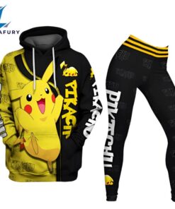 Pikachu Design Hoodie And Leggings Set