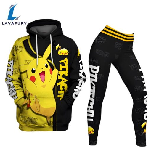 Pikachu Design Hoodie And Leggings Set