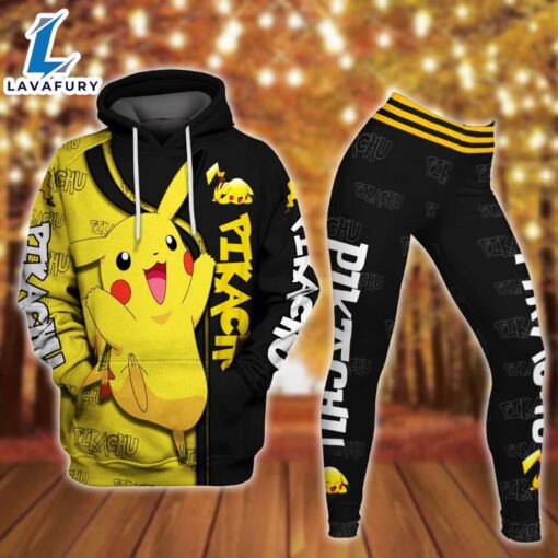 Pikachu Design Hoodie And Leggings Set