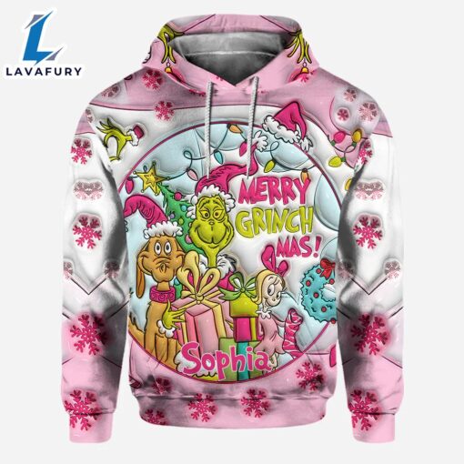 Pink Christmas – Personalized Grinch Stole Christmas Hoodie and Leggings