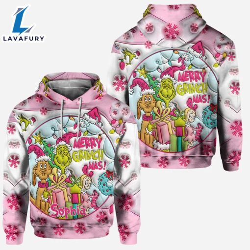 Pink Christmas – Personalized Grinch Stole Christmas Hoodie and Leggings