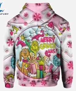 Pink Christmas - Personalized Grinch Stole Christmas Hoodie and Leggings