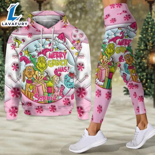 Pink Christmas – Personalized Grinch Stole Christmas Hoodie and Leggings