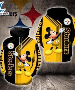 Pittsburgh Steelers Mickey Mouse 3D Hoodie Zip Hoodie