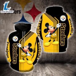 Pittsburgh Steelers Mickey Mouse 3D Hoodie Zip Hoodie