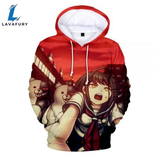 Red Fashion 3D Monokuma Hoodies For Men And Women