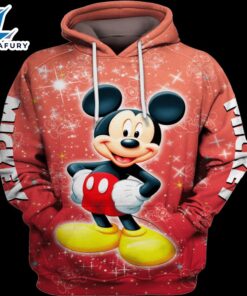 Red Mickey Mouse 3D Hoodie Zipper Hoodie