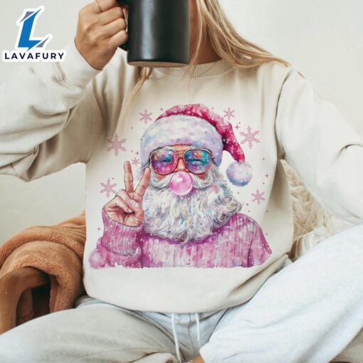 Retro Santa Christmas Blowing Bubble, Vintage Merry Christmas Shirt