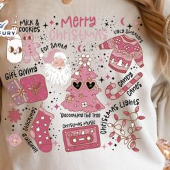 Retro Trendy Christmas Shirt, Pink…